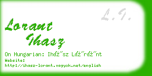 lorant ihasz business card
